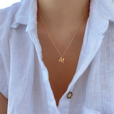 bamboo initial necklace Celine